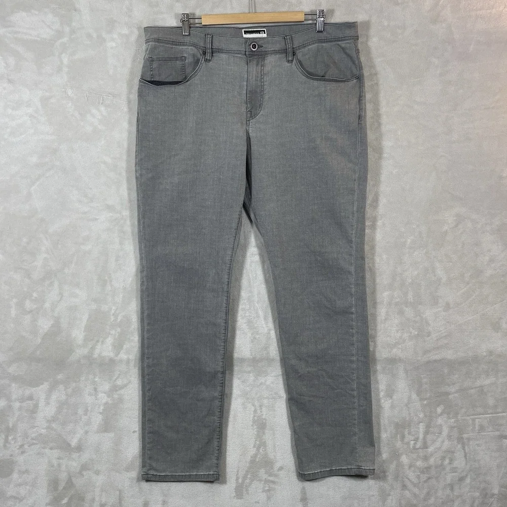 Travis Mathew Legacy Featherweight Stretch Jeans 38x32 Gray Faded Color
